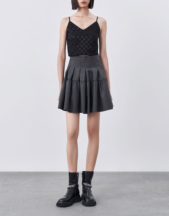 Pleated Mini Skirt