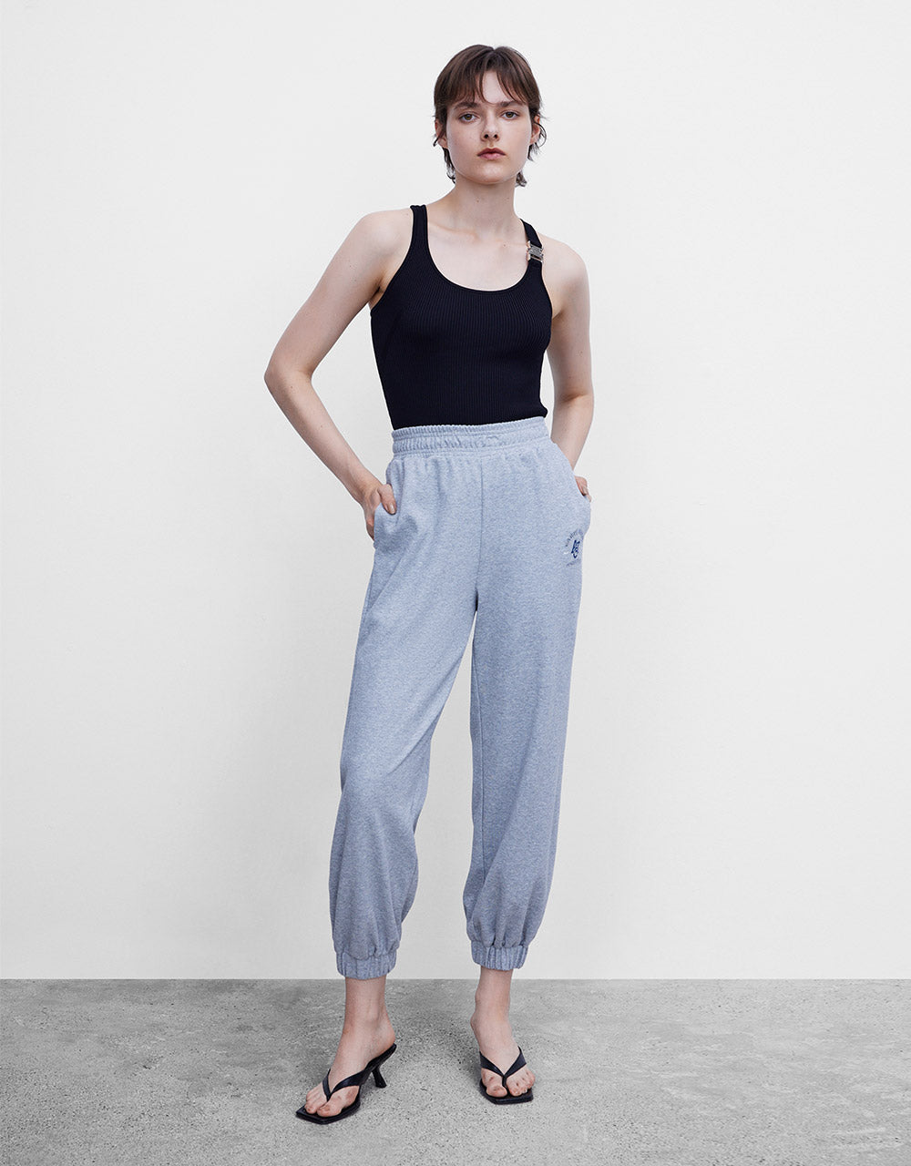 Elastic Waist Cotton Jogger Pants