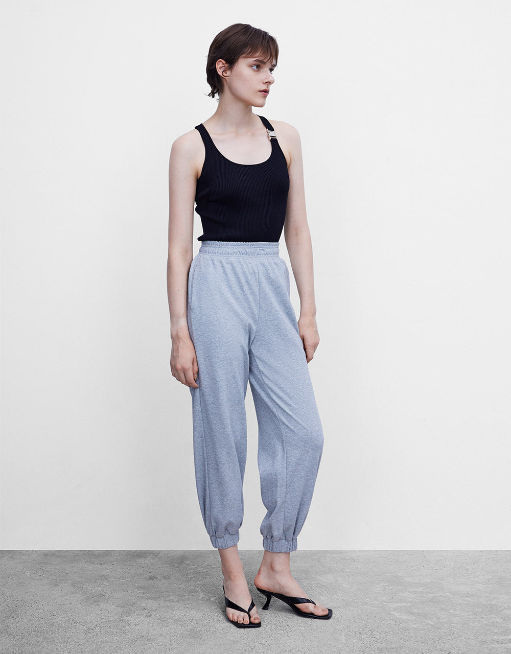 Elastic Waist Cotton Jogger Pants