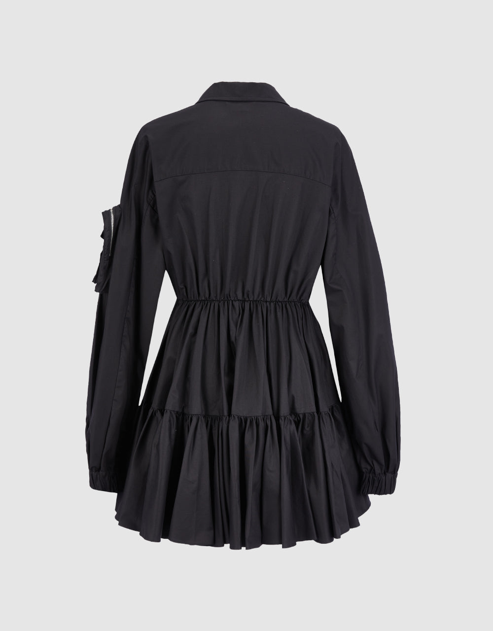 Tiered Zip Up Mini Dress