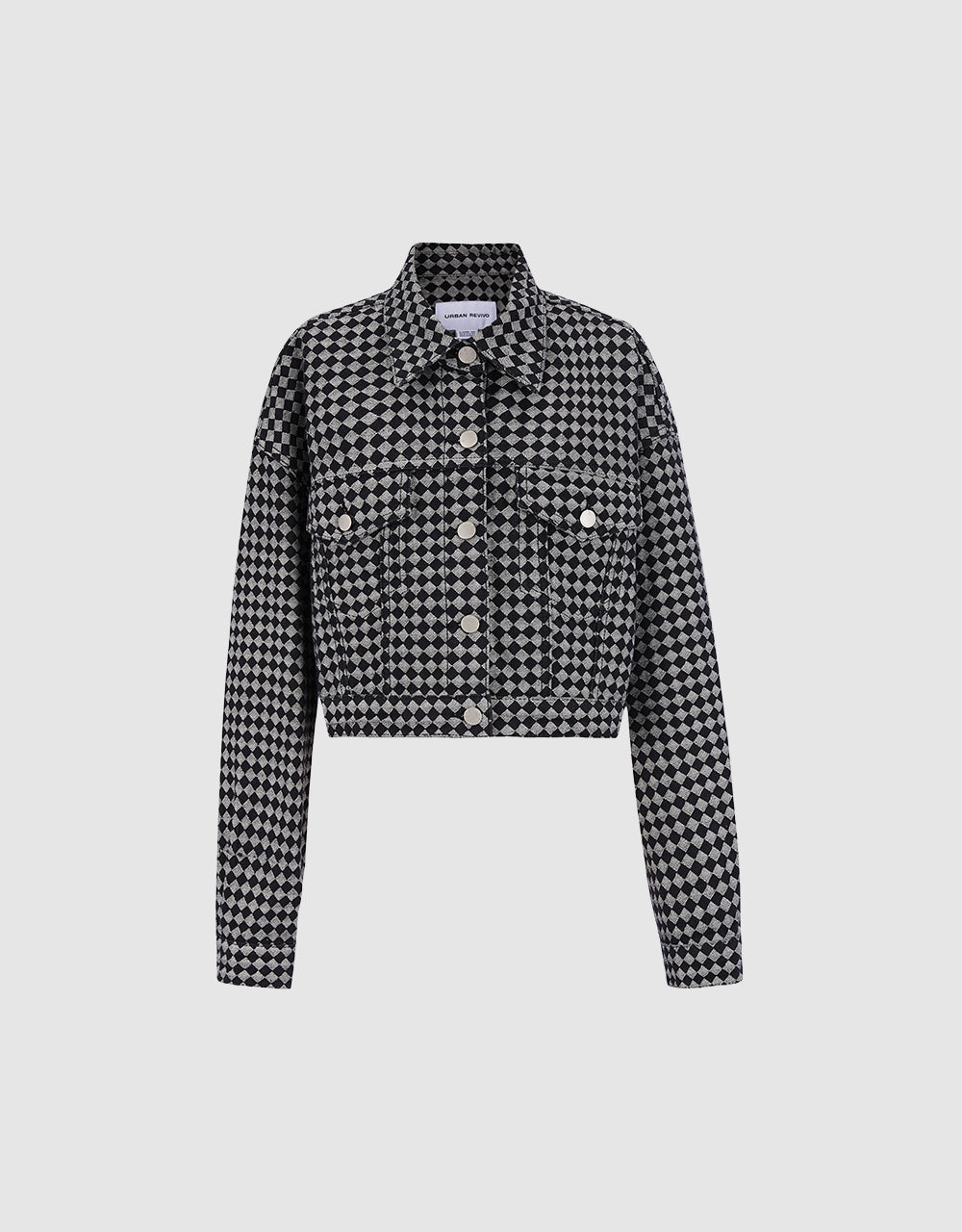 Checkered Denim Jacket