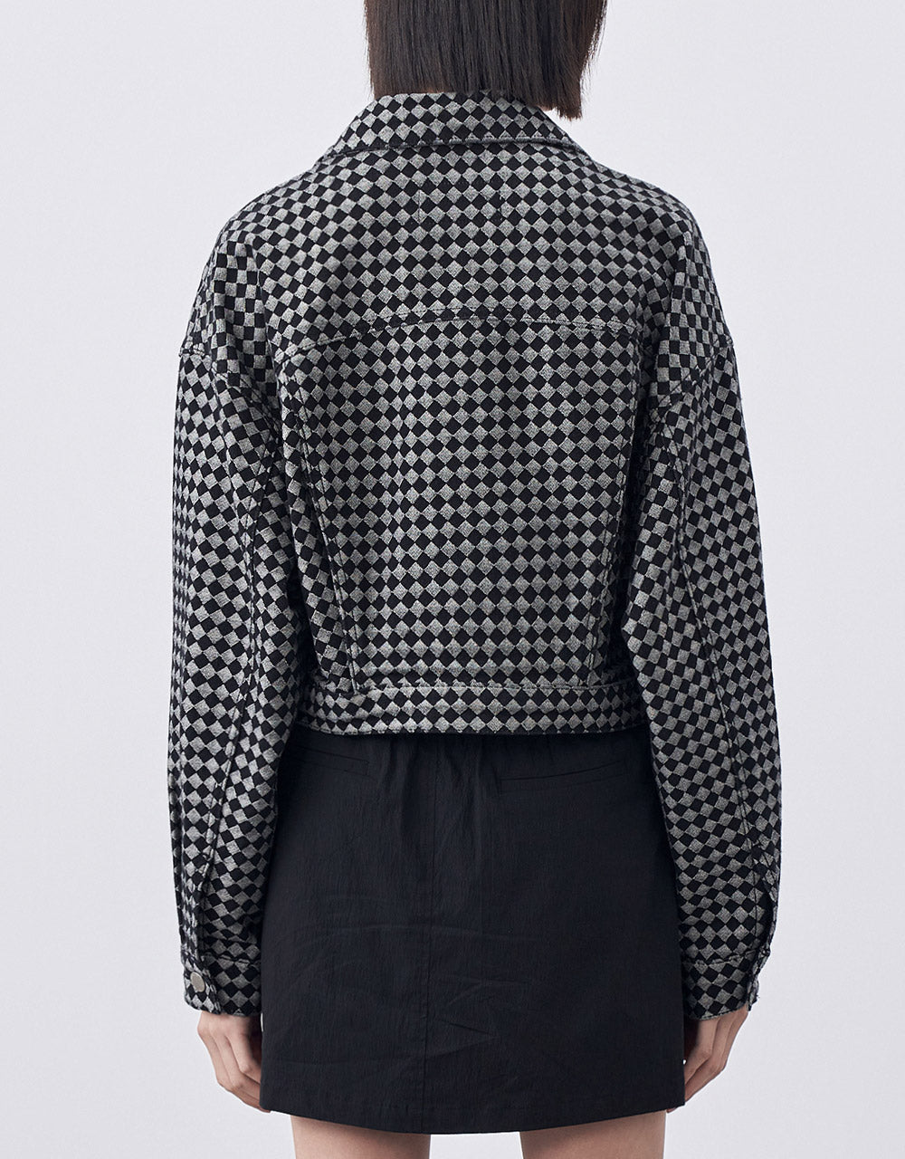 Checkered Denim Jacket