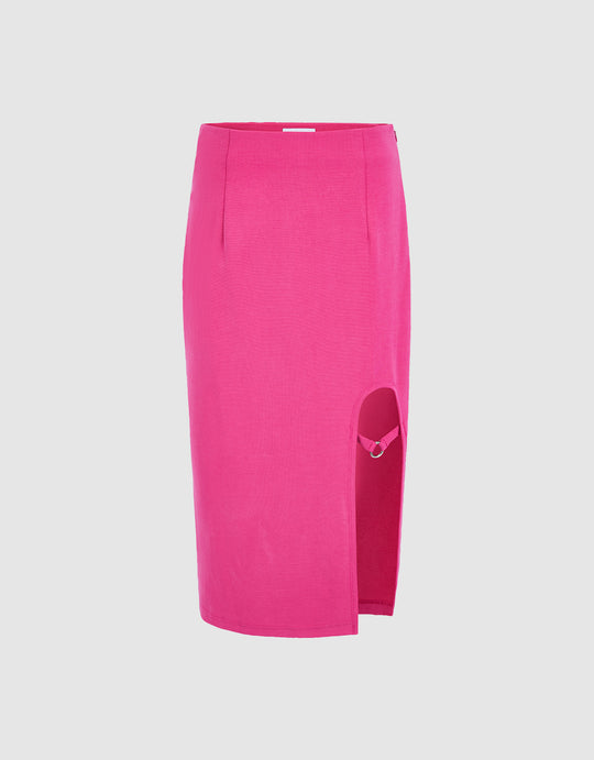 Slit Hem Skirt