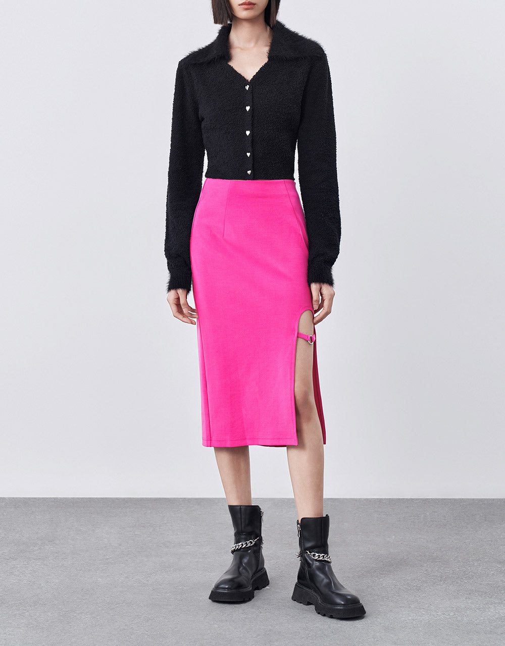 Slit Hem Skirt