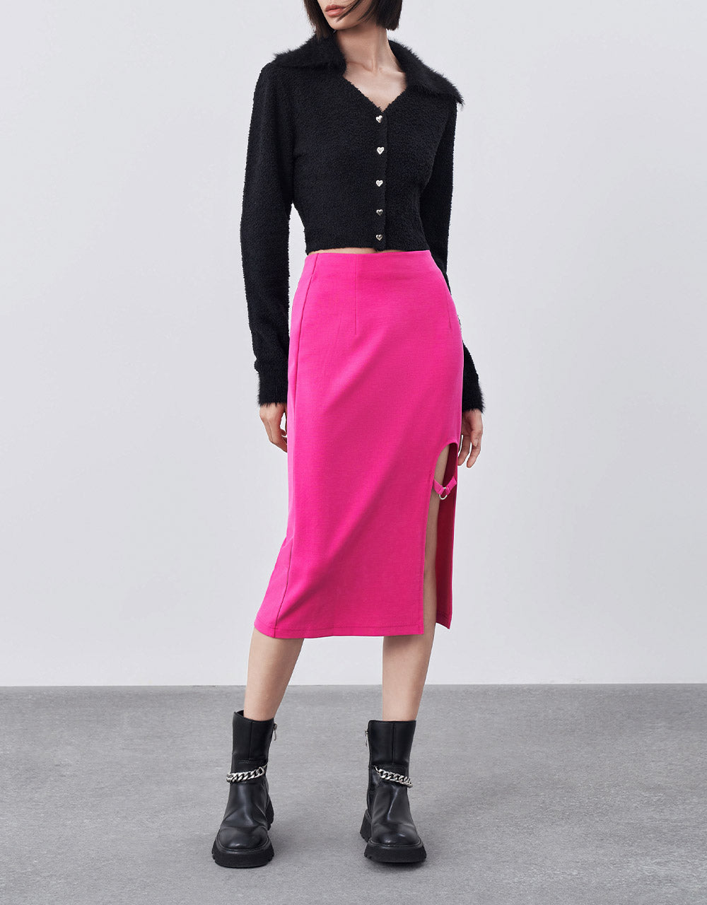 Slit Hem Skirt