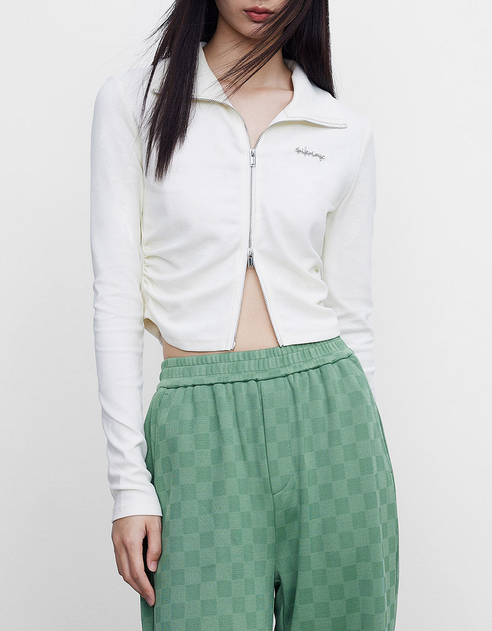 Letter Zip Up Shirt