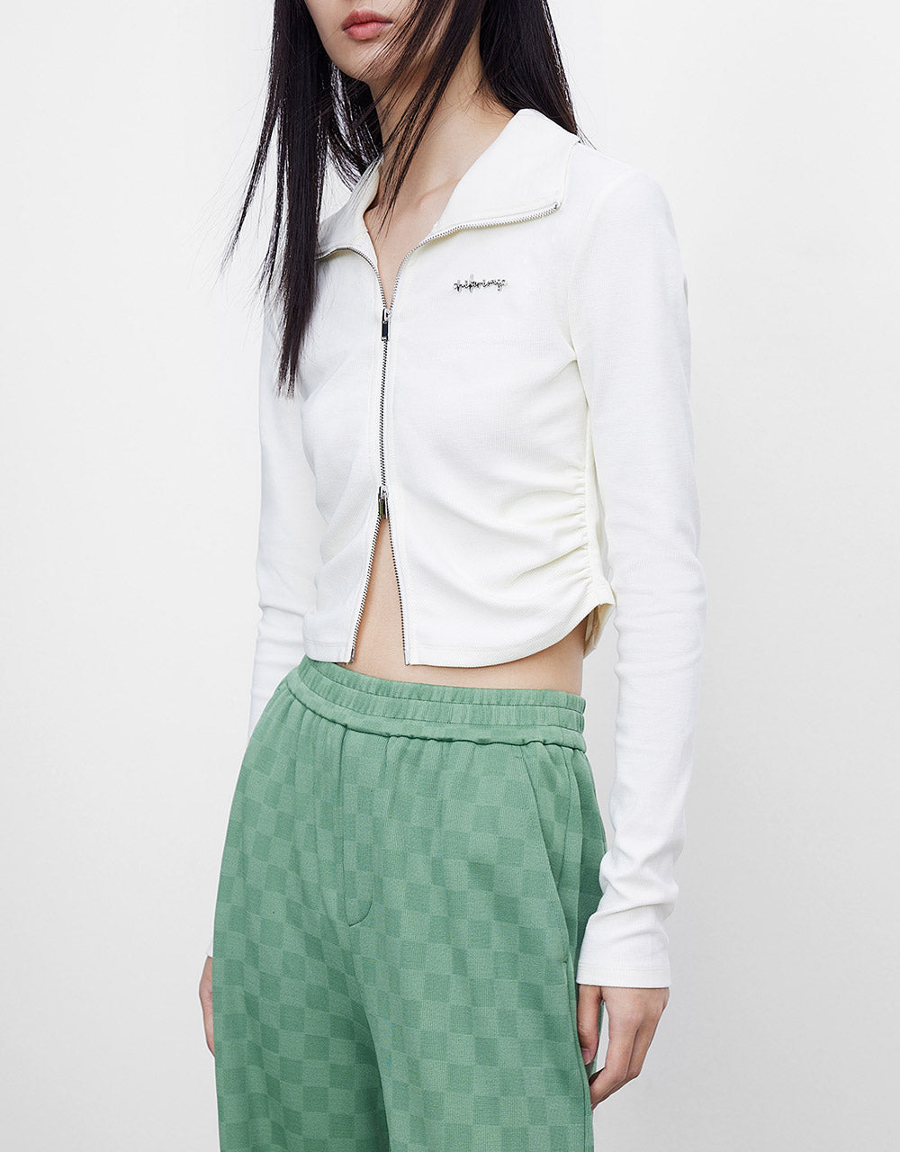 Letter Zip Up Shirt