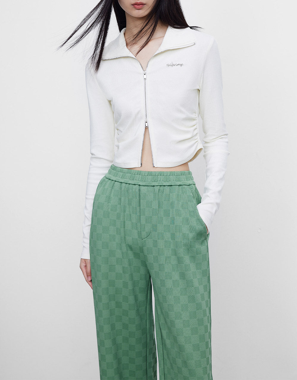 Letter Zip Up Shirt
