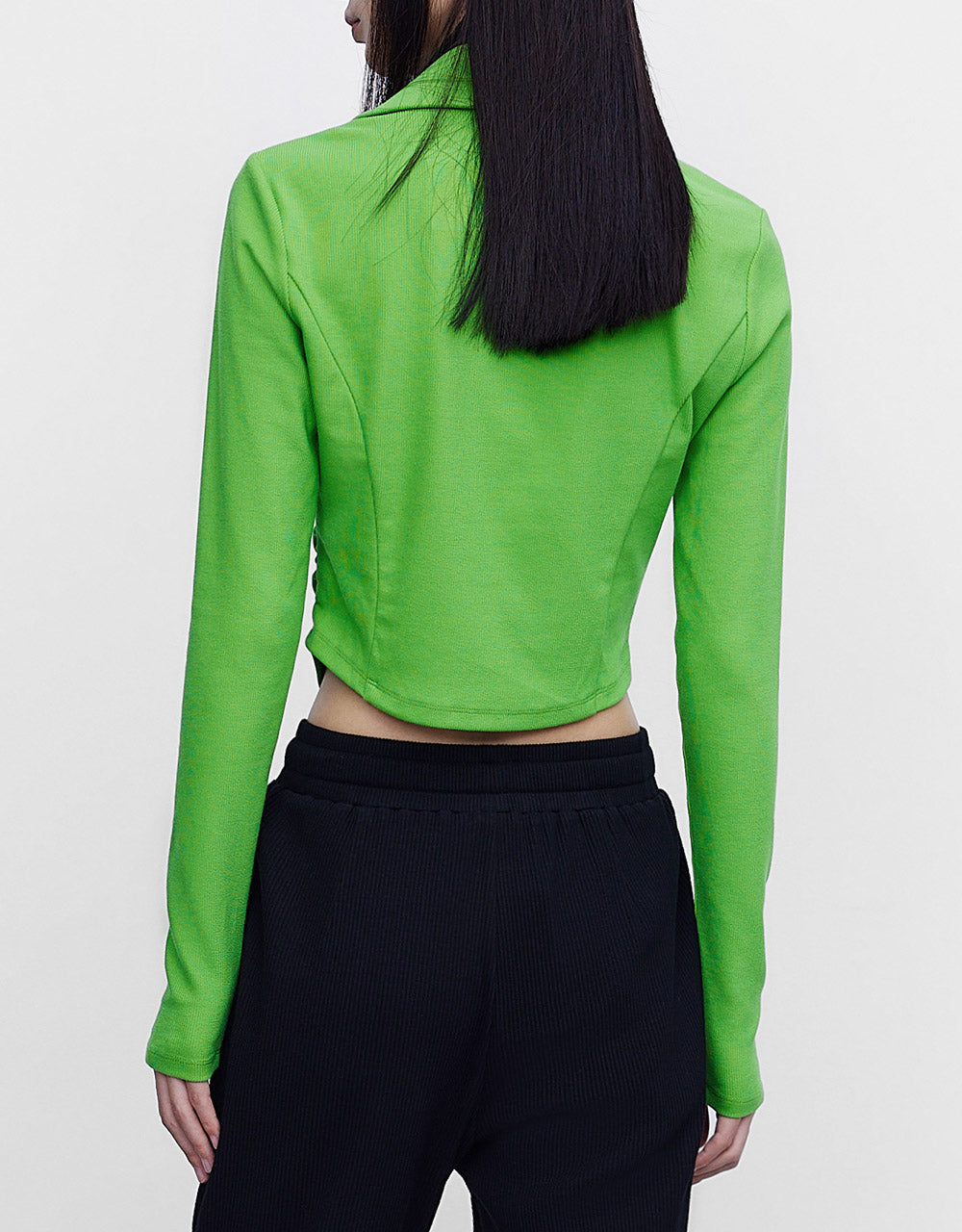 Zip Up Cropped Shirt