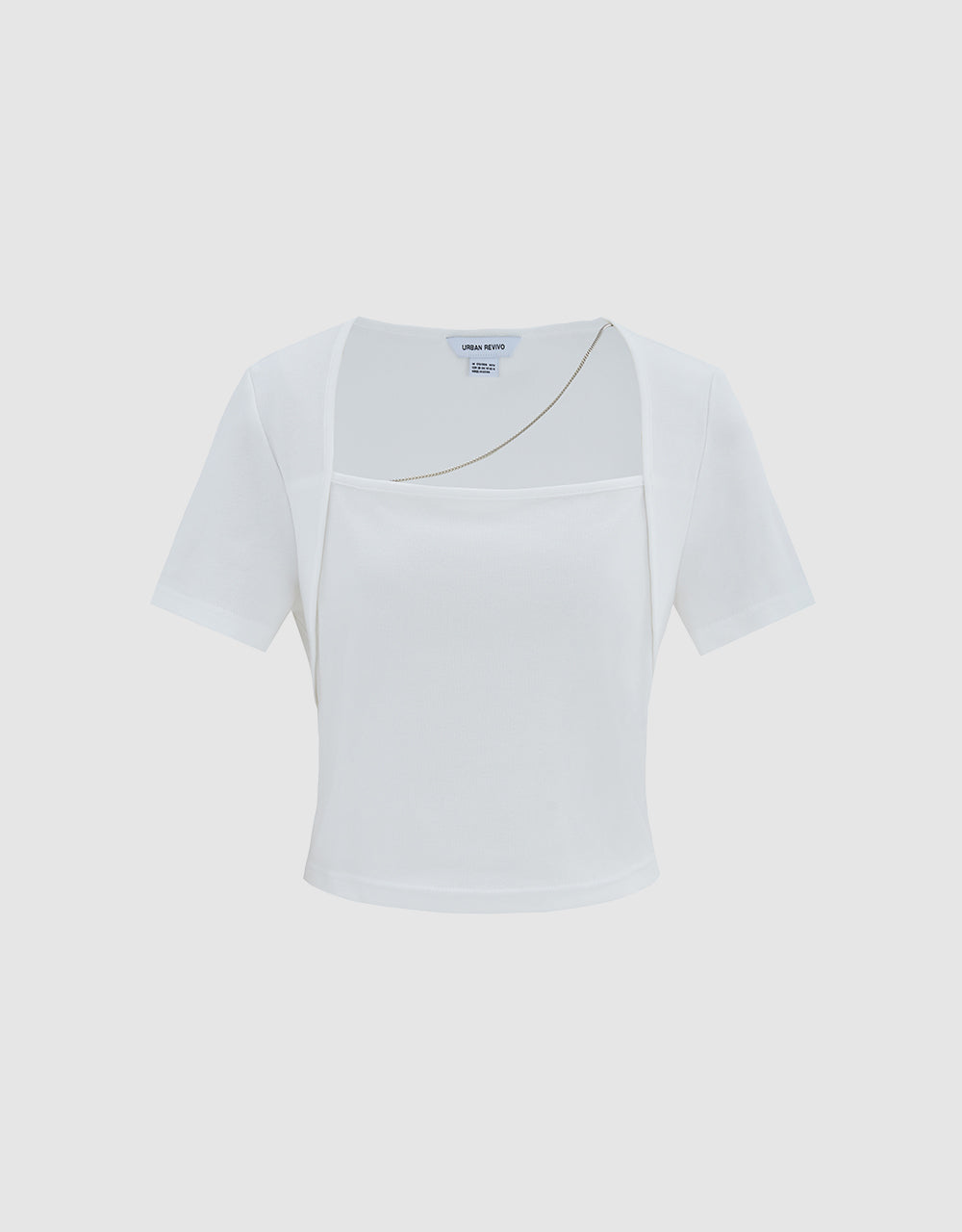 Cropped T-Shirt With Chain