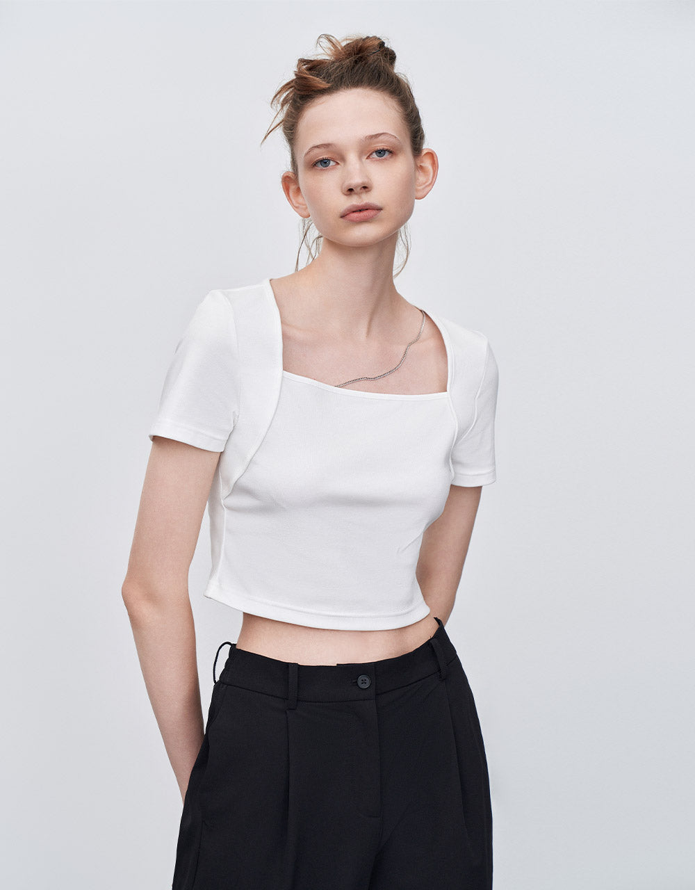 Cropped T-Shirt With Chain