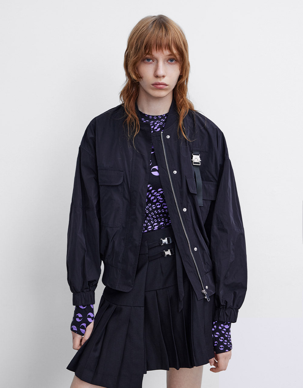 Zippered Bomber Jacket