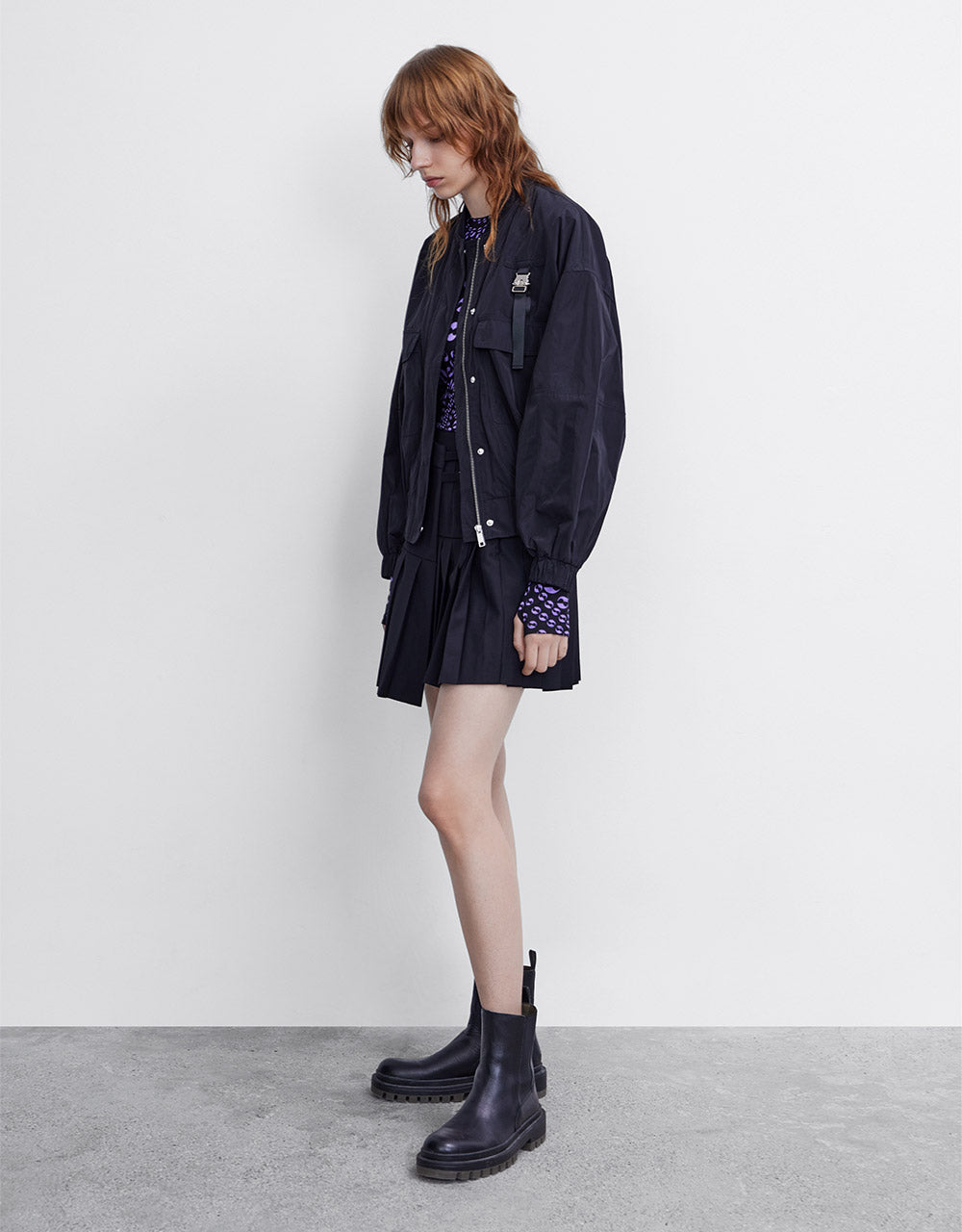 Zippered Bomber Jacket