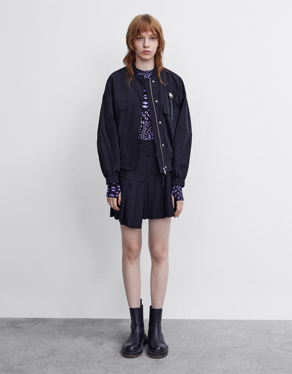 Zippered Bomber Jacket