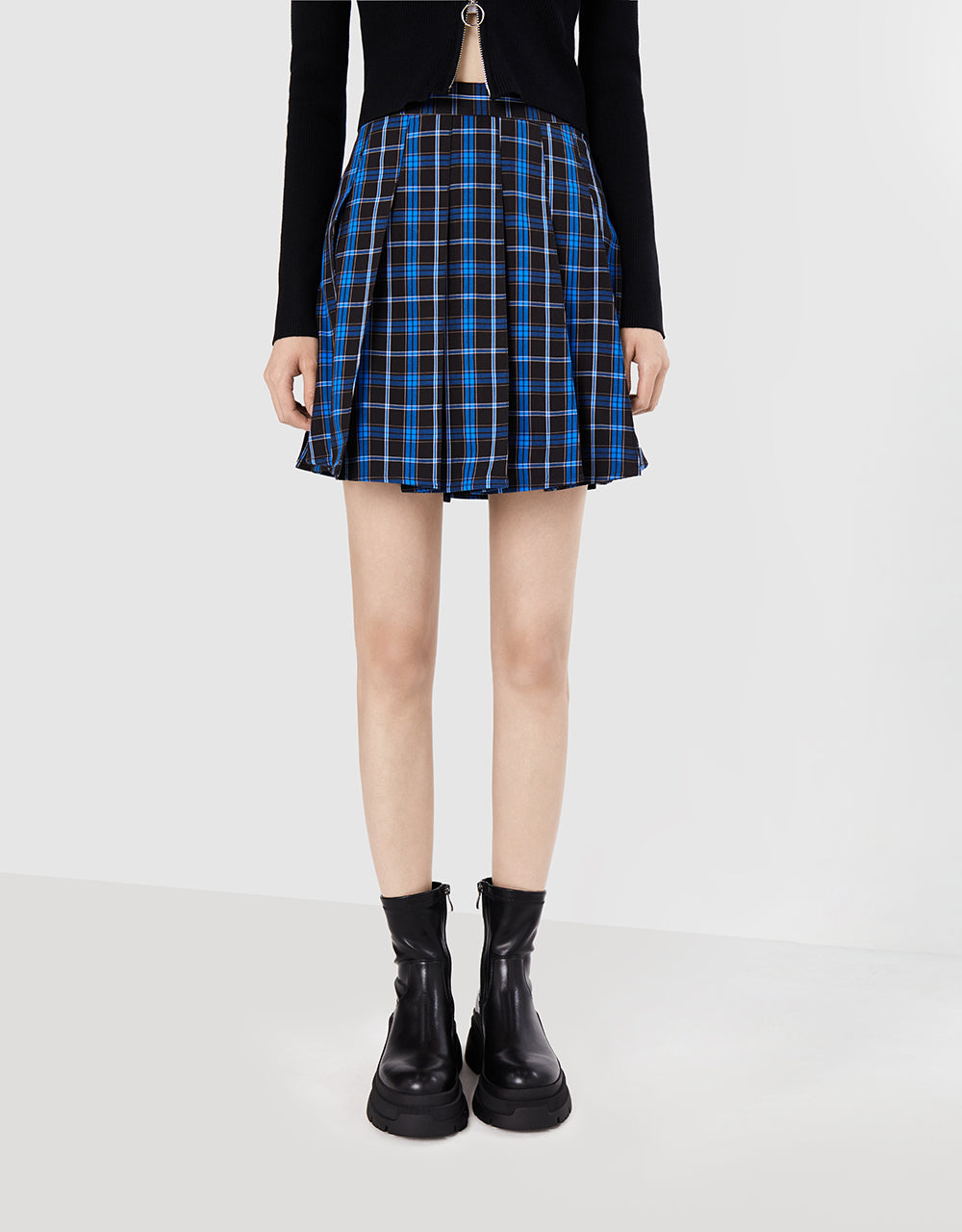 Plaid Pleated Skirt