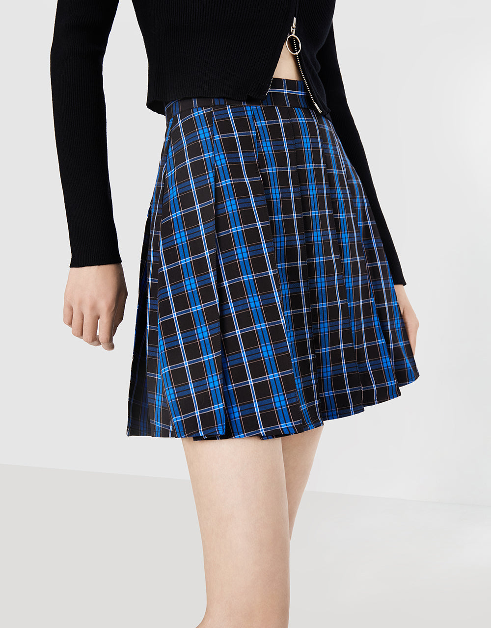 Plaid Pleated Skirt