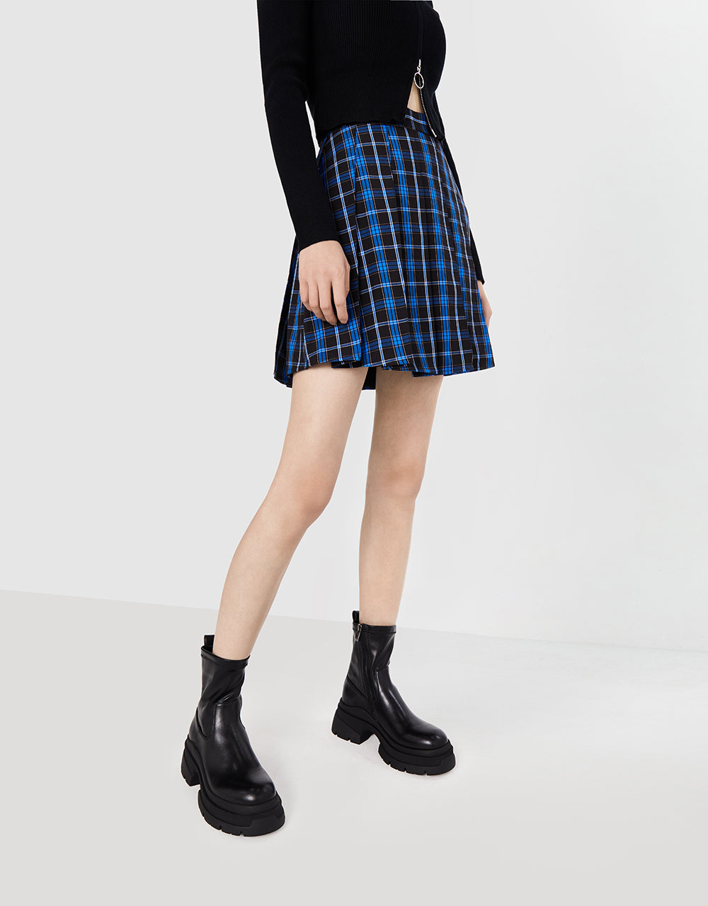 Plaid Pleated Skirt