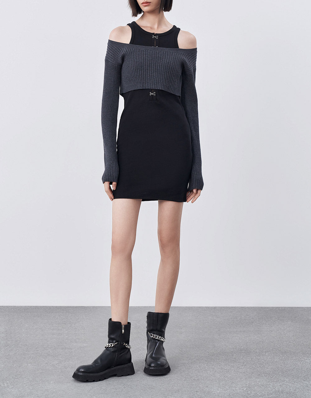 Combination Knit Dress