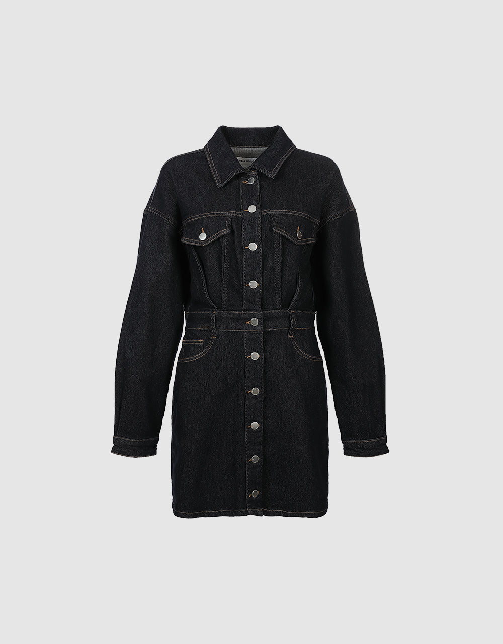 Gathered Waist Denim Dress