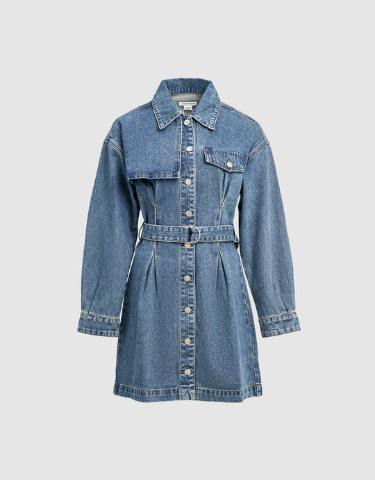Belted Denim Dress