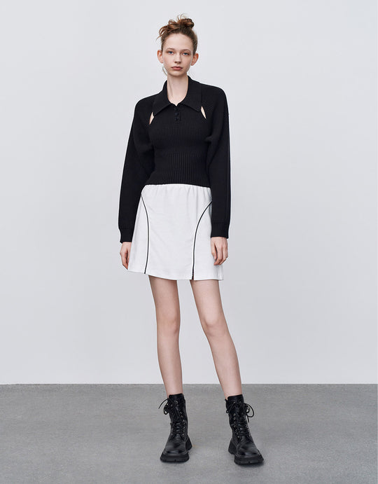 Contrast Stitch Skirt