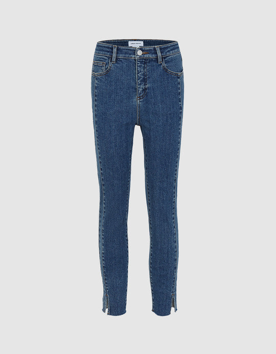Slit Hem Skinny Jeans