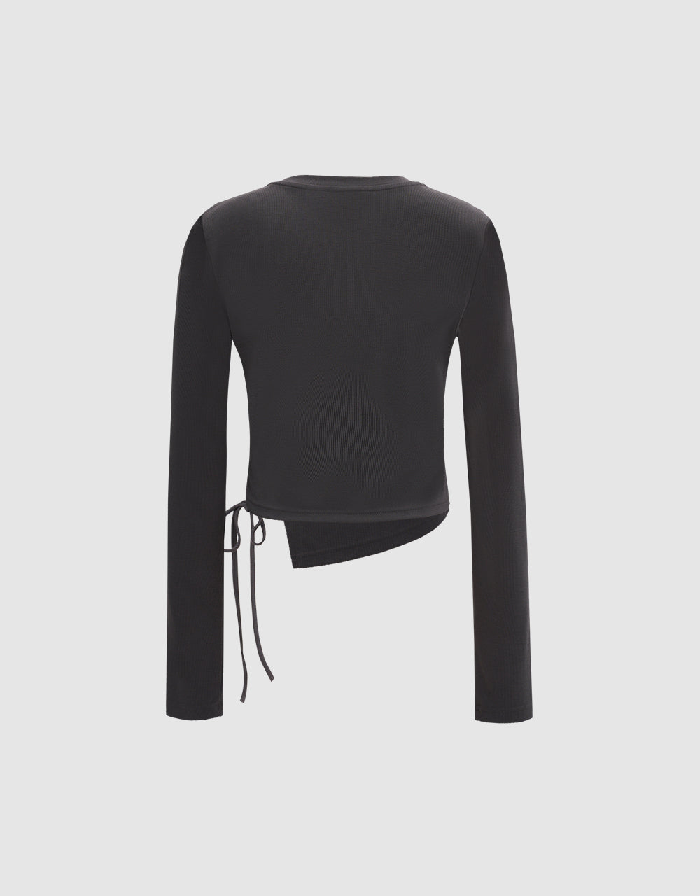 Asymmetrical Hem Ruched T-Shirt