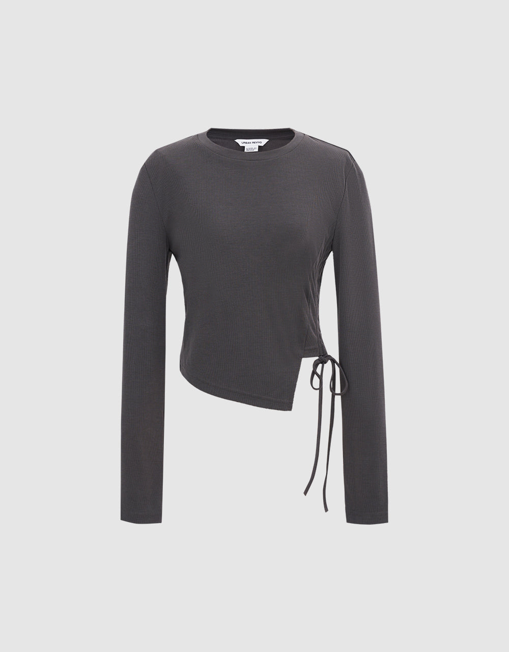 Asymmetrical Hem Ruched T-Shirt