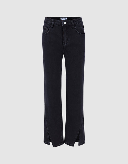 Slit Hem Skinny Jeans