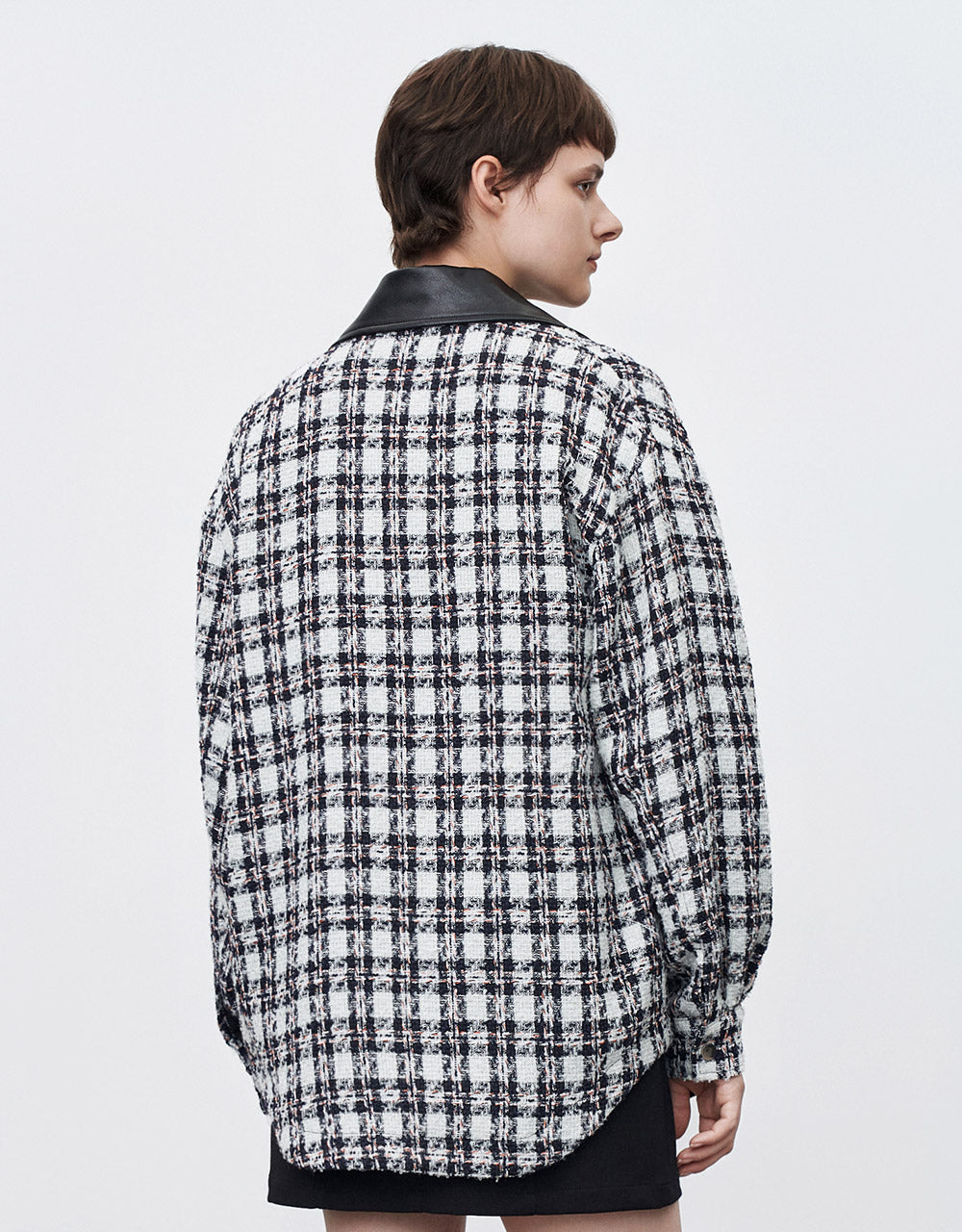 Combination Tweed Plaid Jacket