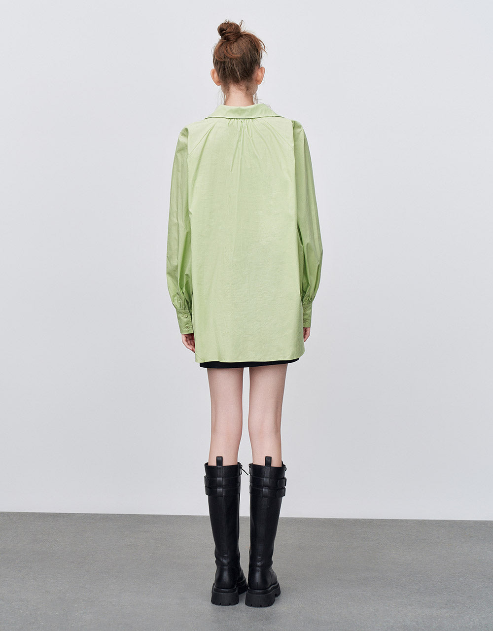 Ruched Mini Skirt With Belt