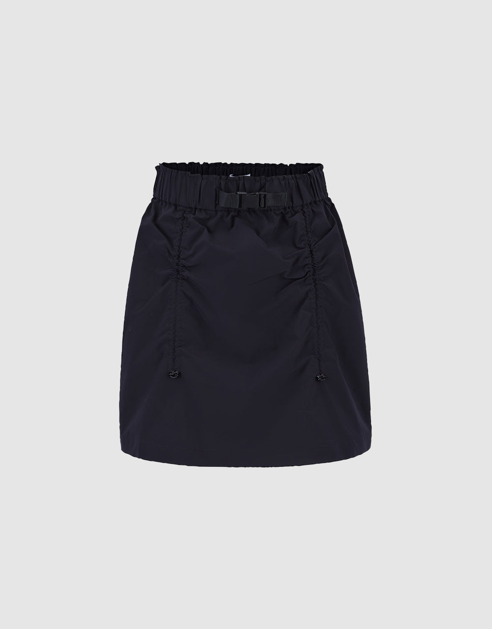 Ruched Mini Skirt With Belt