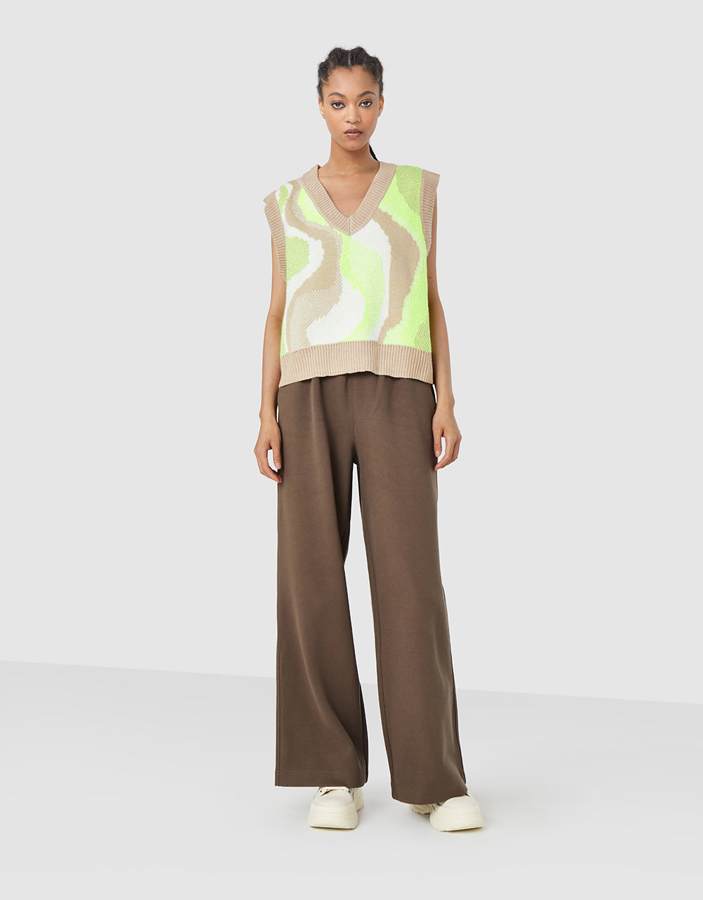 Elastic Waist Wide Leg Pants