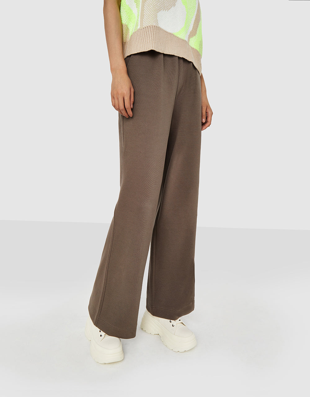 Elastic Waist Wide Leg Pants