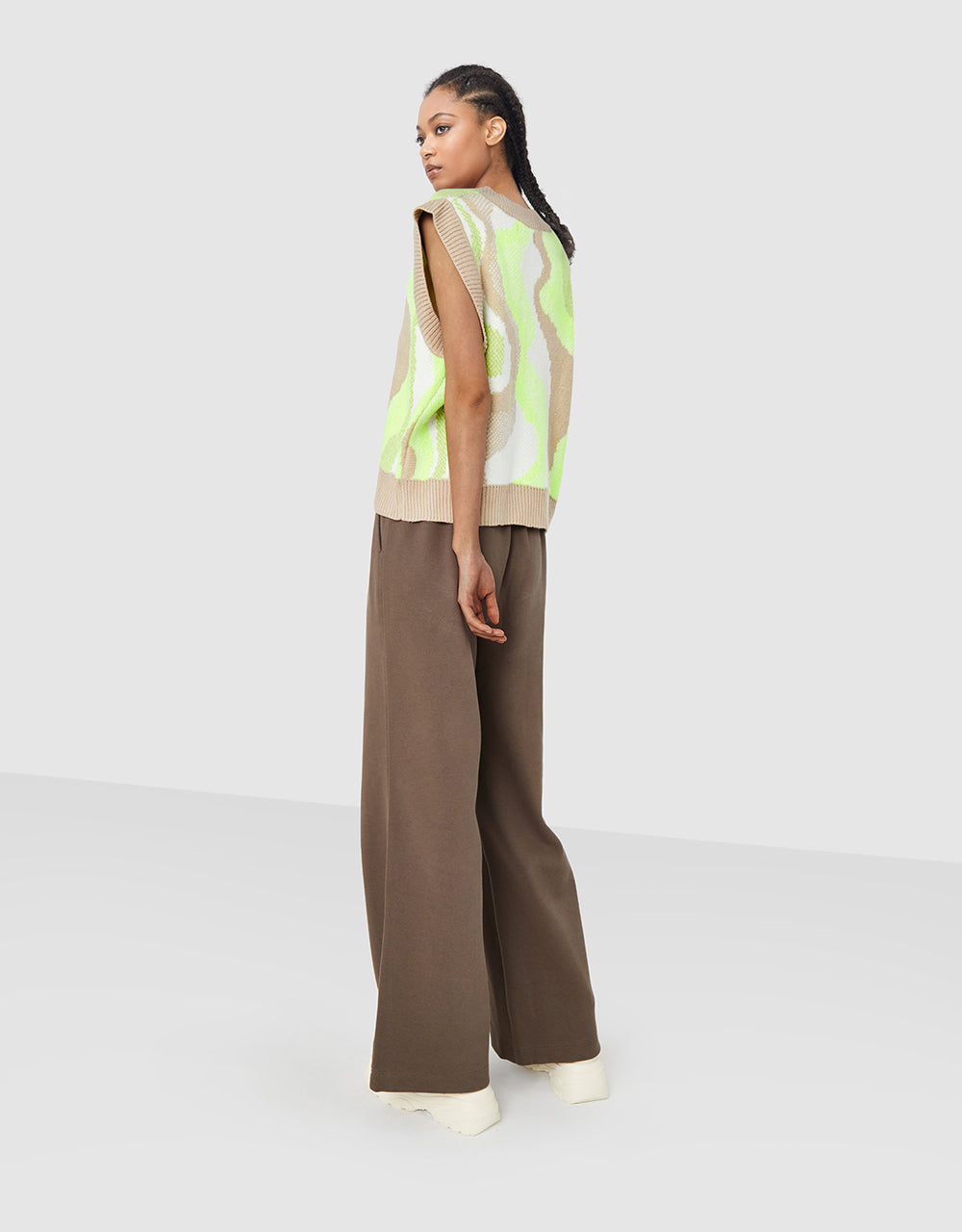 Elastic Waist Wide Leg Pants