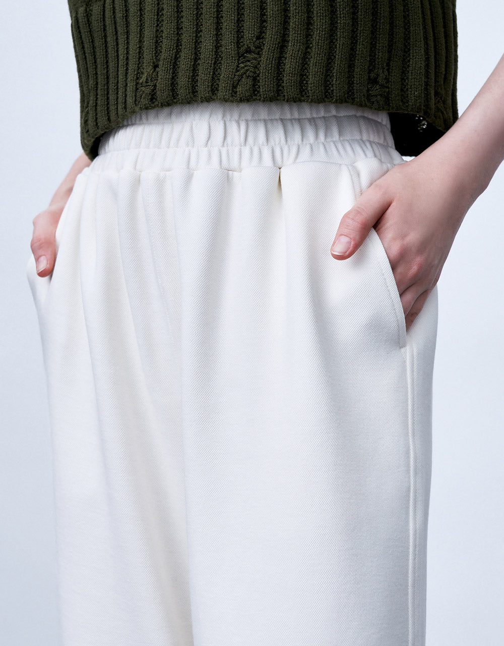 Elastic Waist Wide Leg Pants