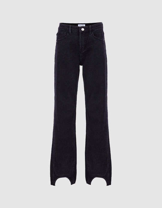 Asymmetrical Hem Straight Jeans