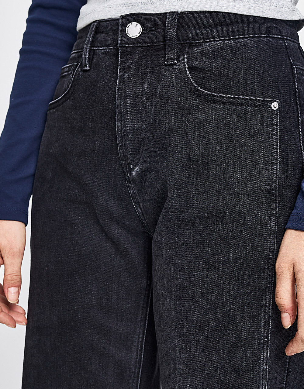 Asymmetrical Hem Straight Jeans