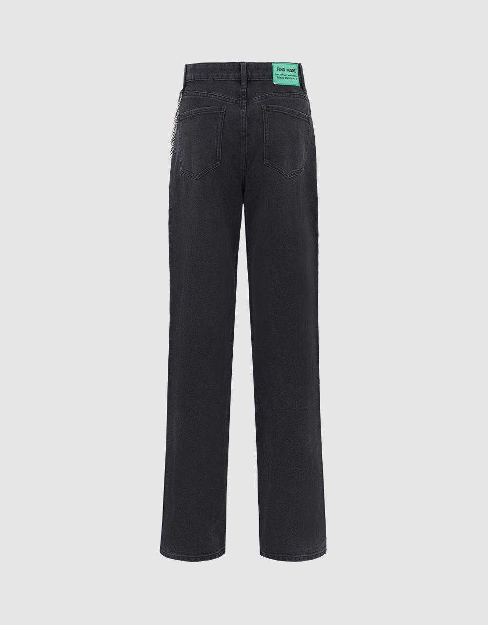 Mid Waist Straight Jeans