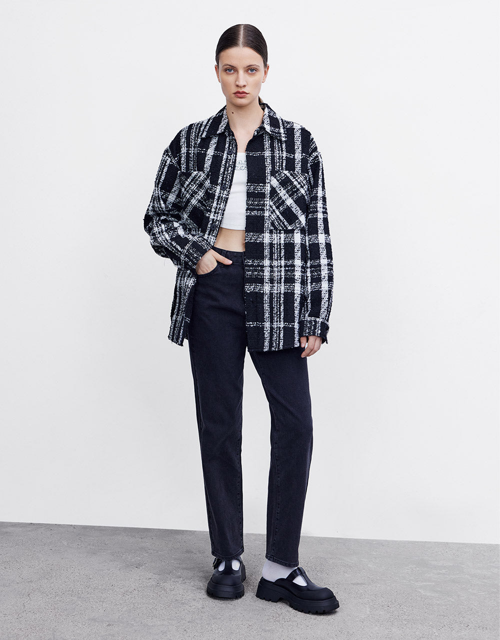 Mid Waist Straight Jeans