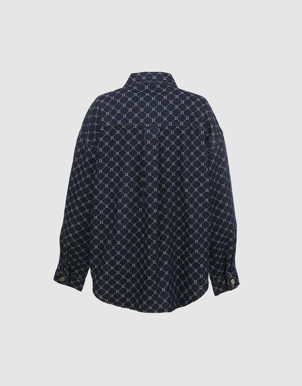 Argyle Print Denim Shirt