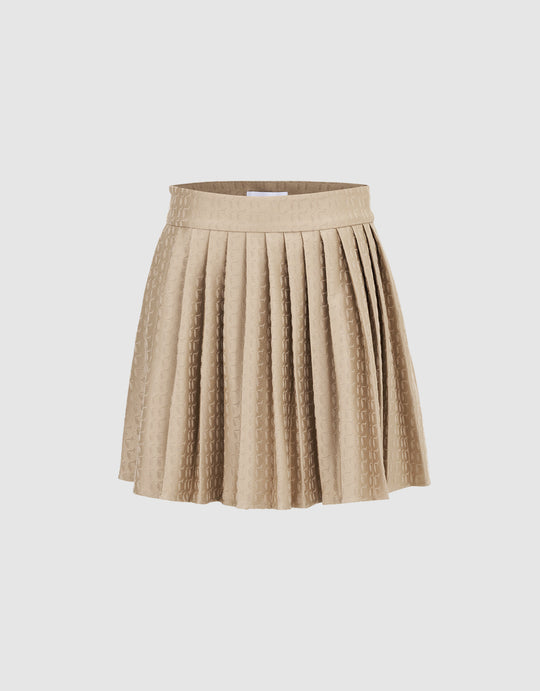 Printed Pleated Mini Skirt