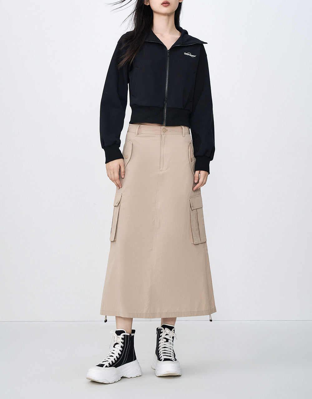 Utility Pocket Midi Skirt