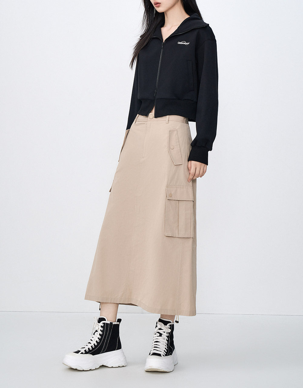 Utility Pocket Midi Skirt