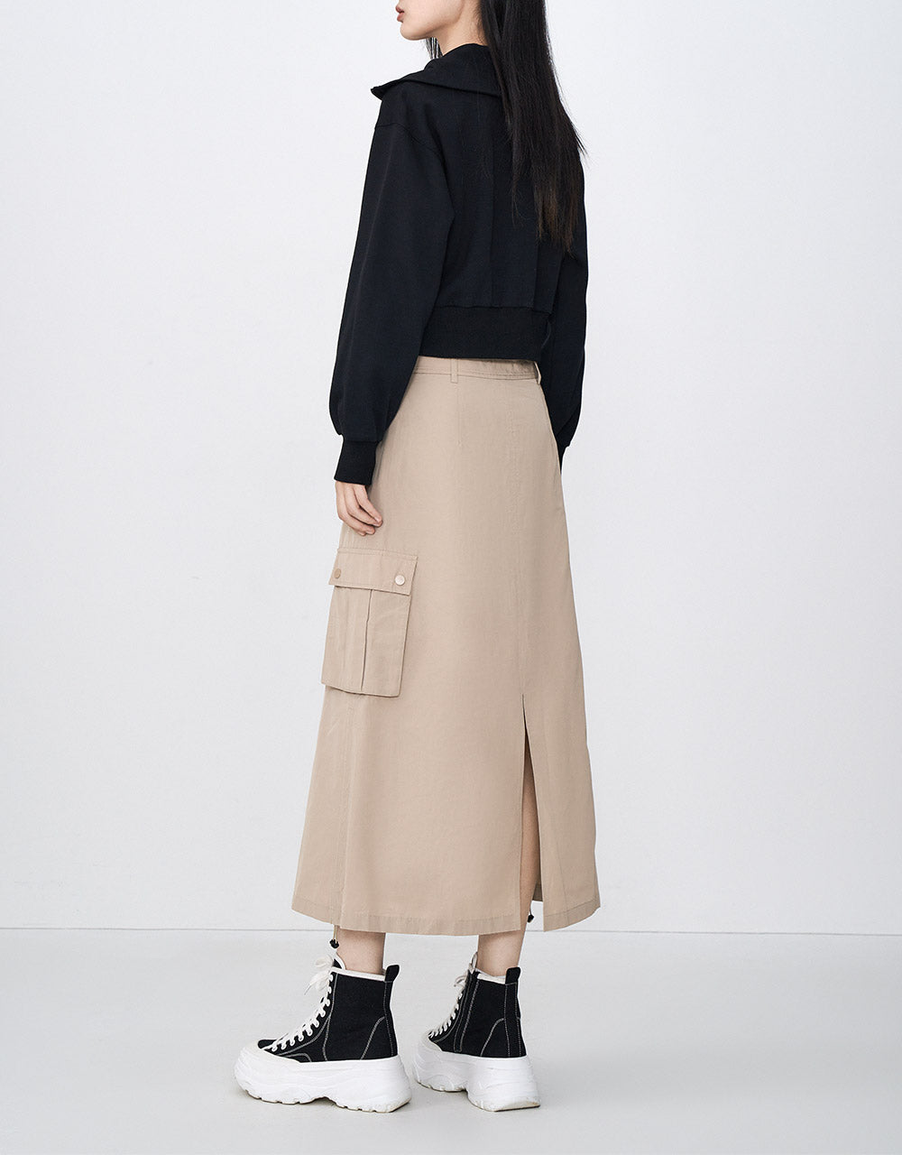 Utility Pocket Midi Skirt