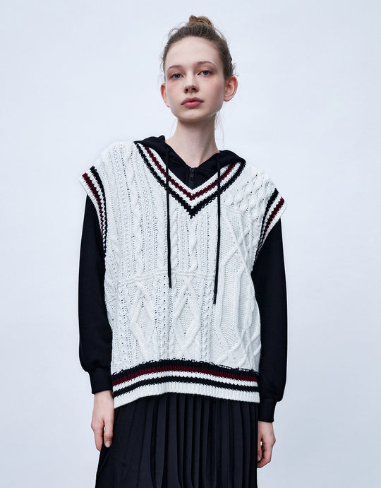 Contrast Trim Sweater Vest