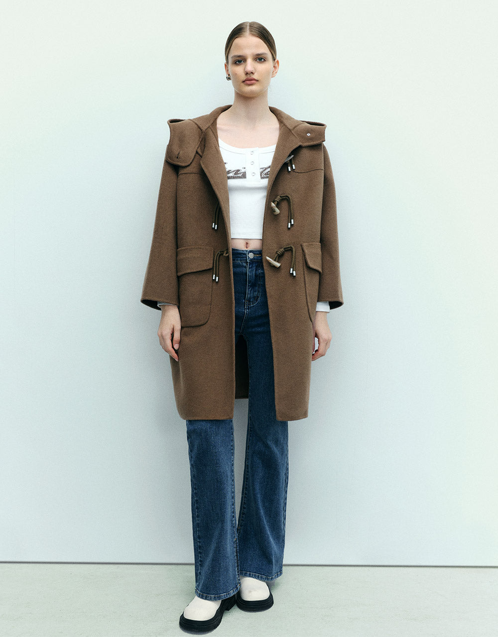 Slit Hem Straight Jeans