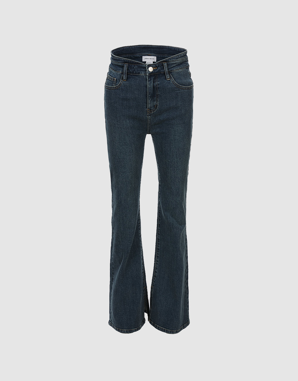 Slit Hem Straight Jeans