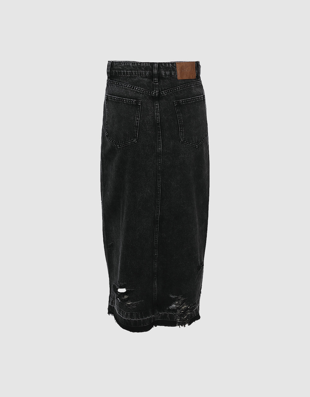 Slit Hem Denim Skirt