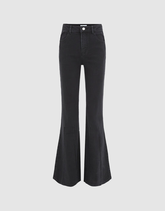 Stitch Detail Flare Jeans